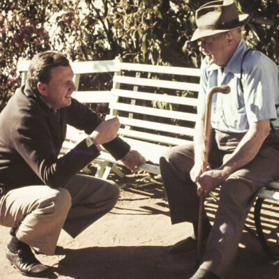 Erlo Stegen chatting to elderly gentleman